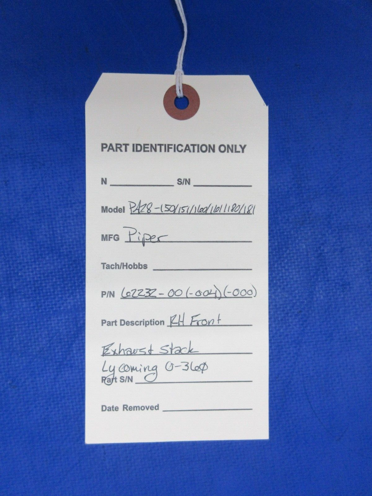 Piper PA28-160 / 161 / 180 / 181 RH Rear Exhaust Stack P/N 62232-00 (1123-867)