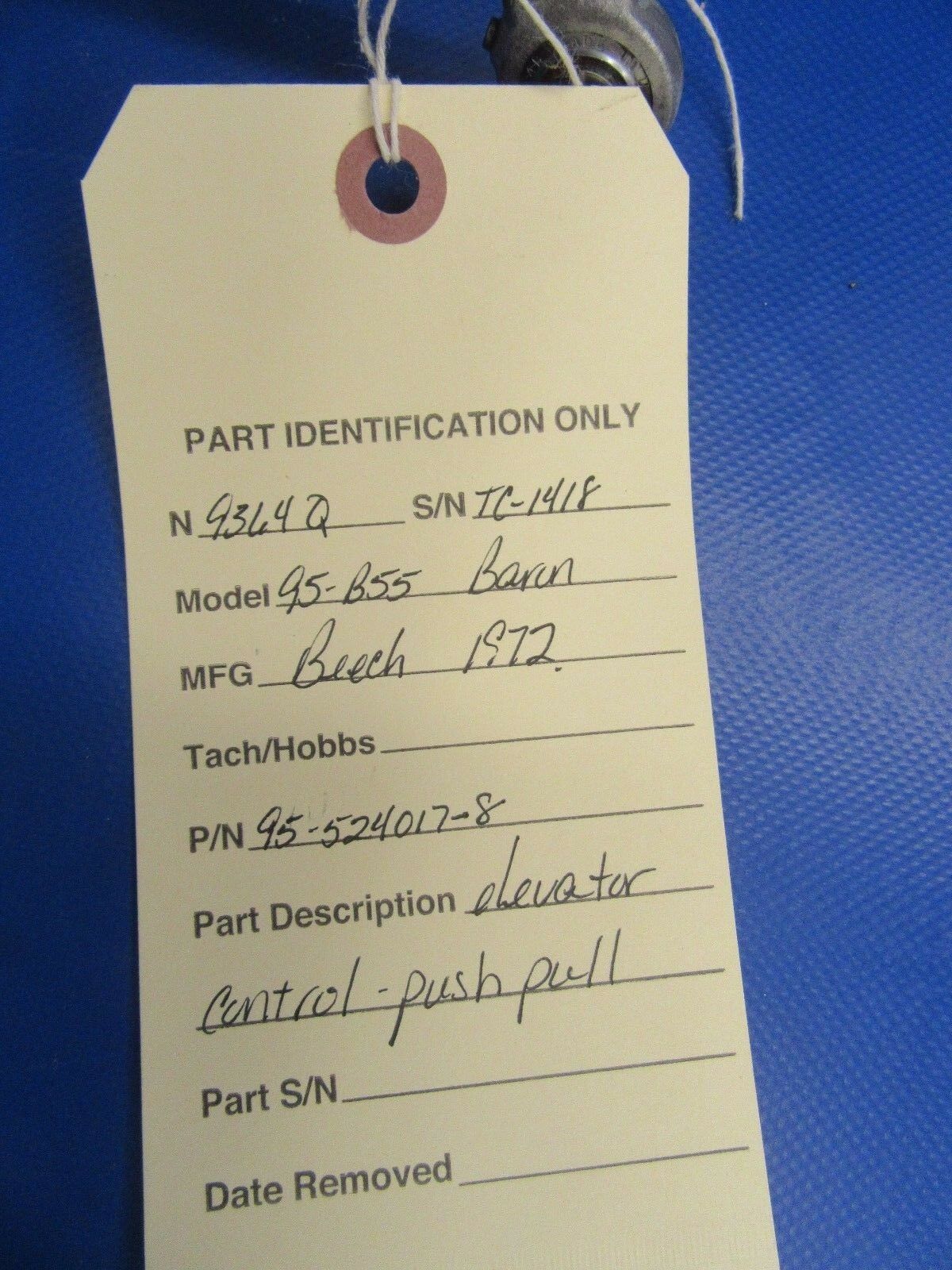 Beech Baron Tube Assy Elevator Push Pull P/N 95-524017-8 (1217-66)