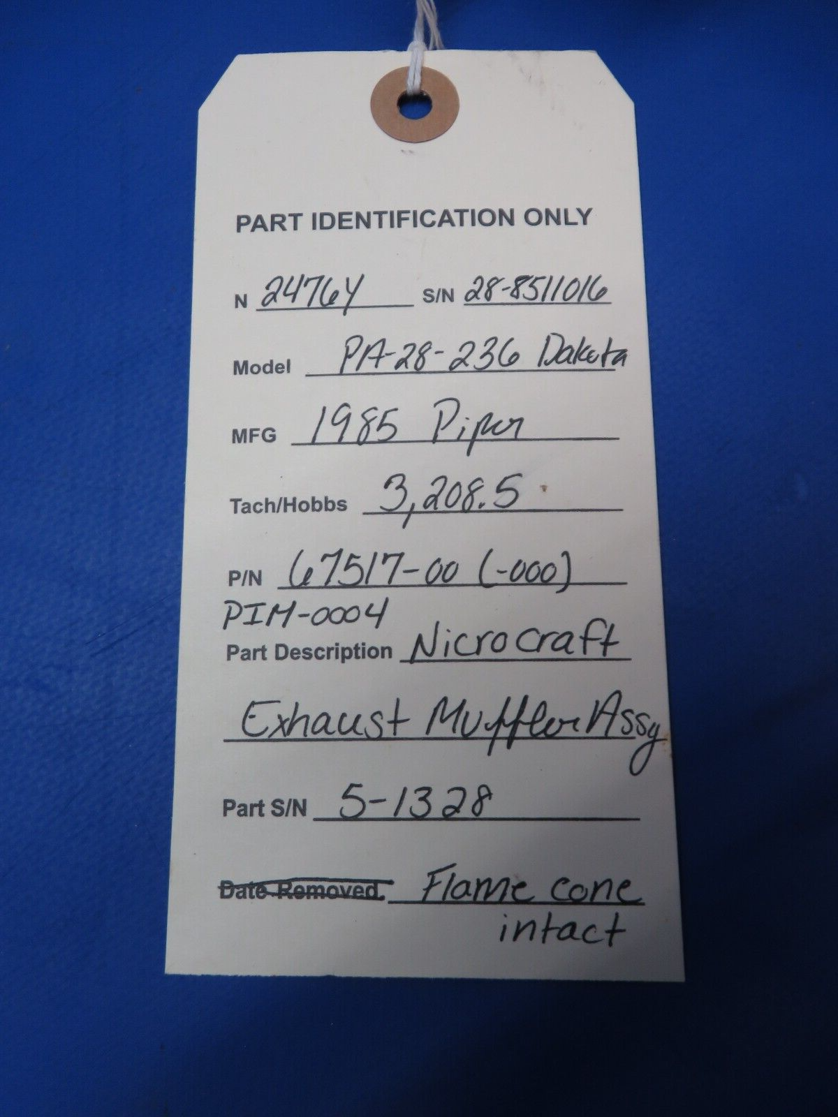 Piper PA-28-236 Dakota Nicrocraft Exhaust Muffler Assy P/N 67517-00 (0723-352)