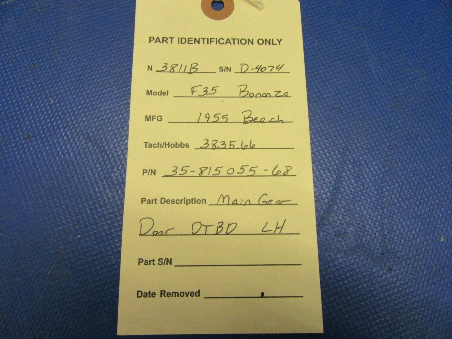 Beech F35 Main Gear Door OTBD LH P/N 35-815055-68 (1121-326)