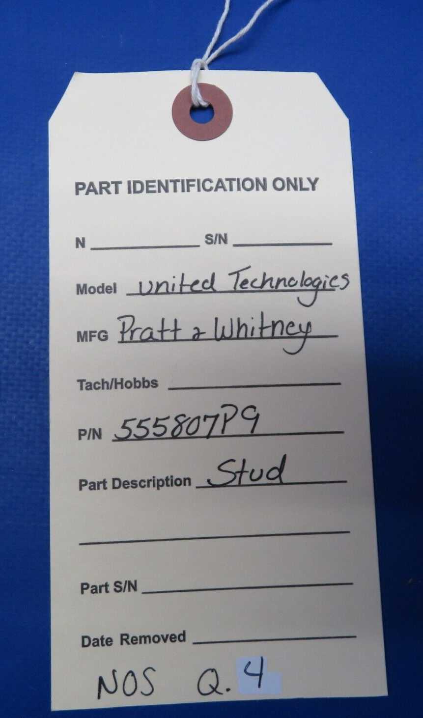 Pratt & Whitney United Technologies Stud P/N 555807P9 NOS (0523-155)