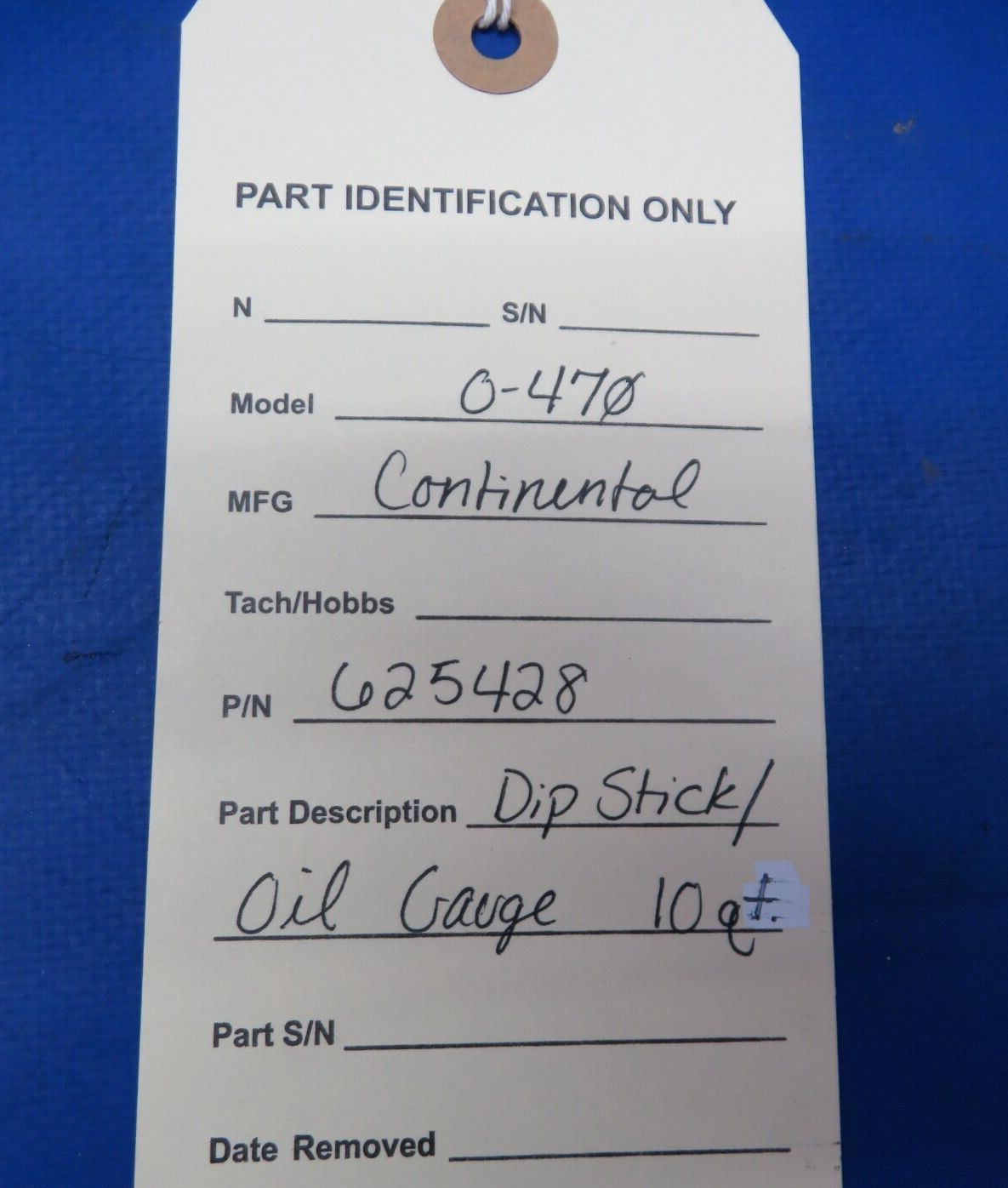 Continental O-470 Dipstick / Oil Gauge 10 Qt. P/N 625428 (1023-475)