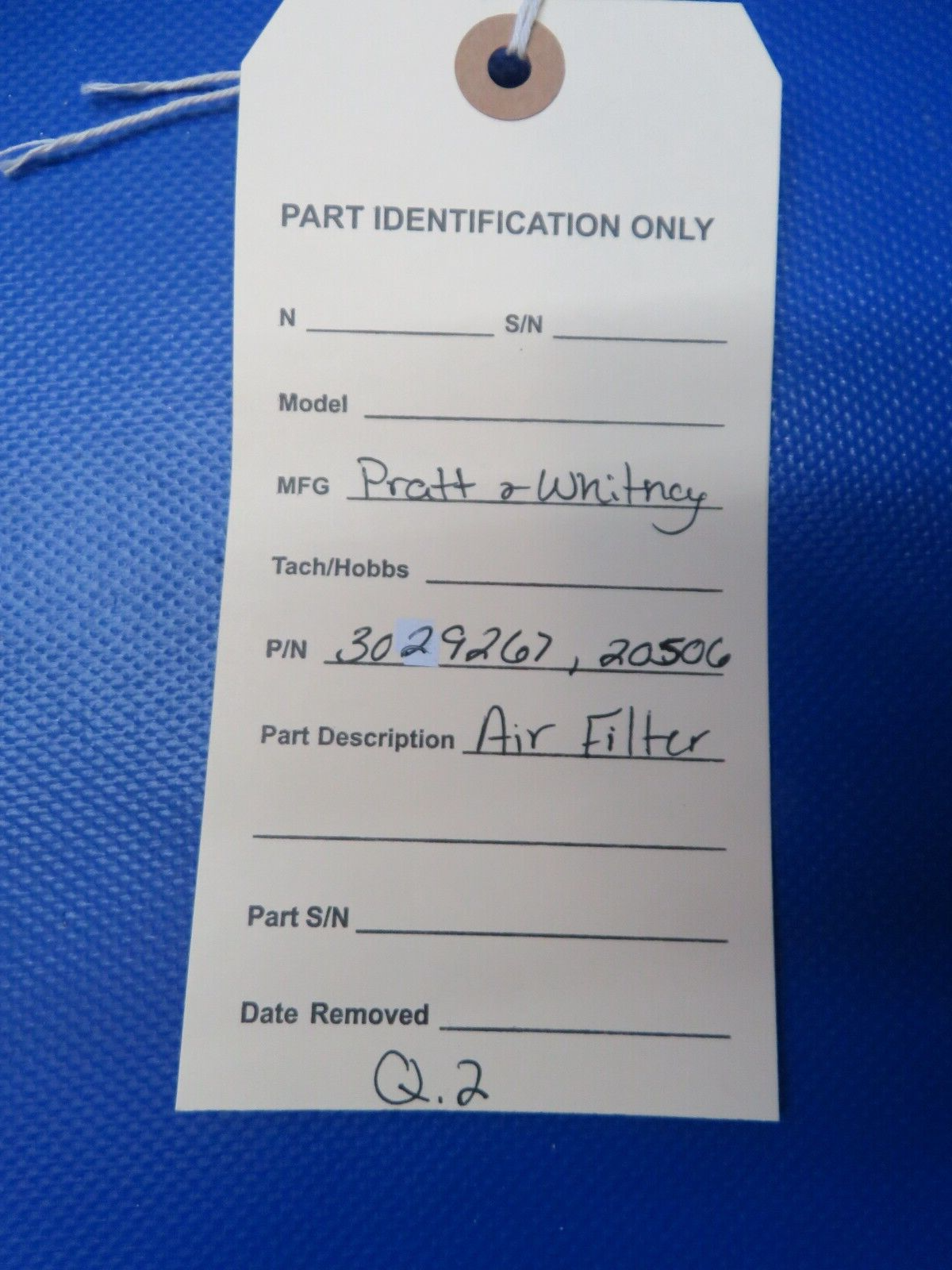 Pratt & Whitney Air Filter P/N 3029267A (0124-355)
