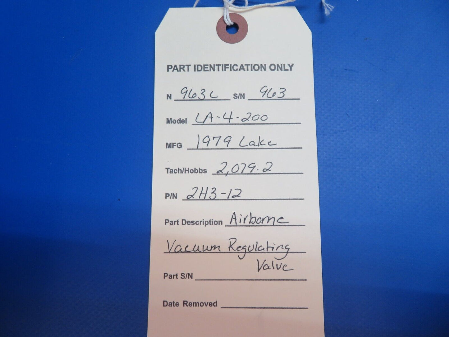 Lake LA-4-200 Airborne Vacuum Regulating Valve P/N 2H3-12 (1222-807)