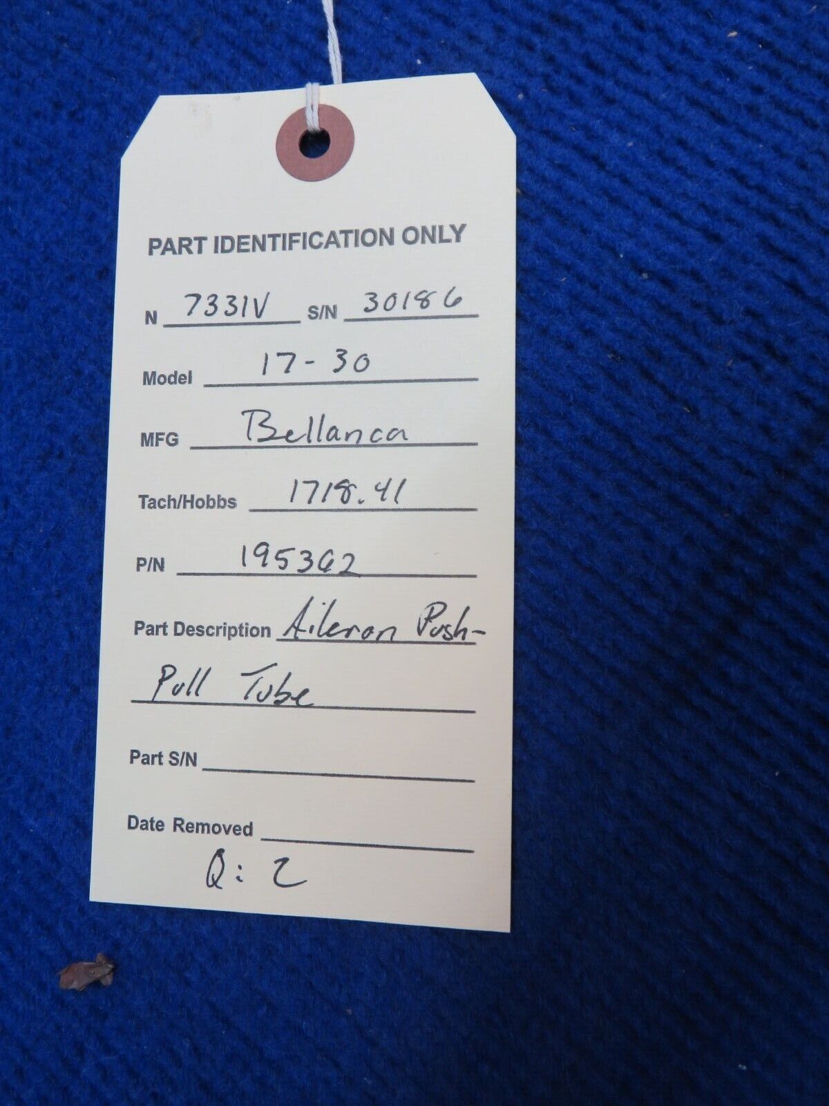 Bellanca 17-30 Viking Aileron Push-Pull Tube P/N 195362 (0922-307)