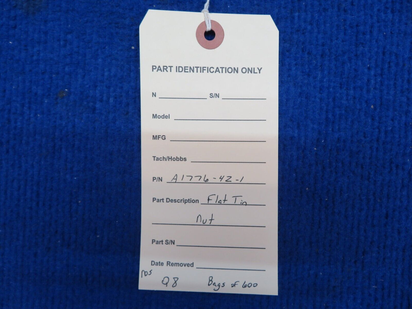 Tinnerman Flat Tin Nut P/N A1776-4Z-1 BAG OF 600 NOS (0722-302)