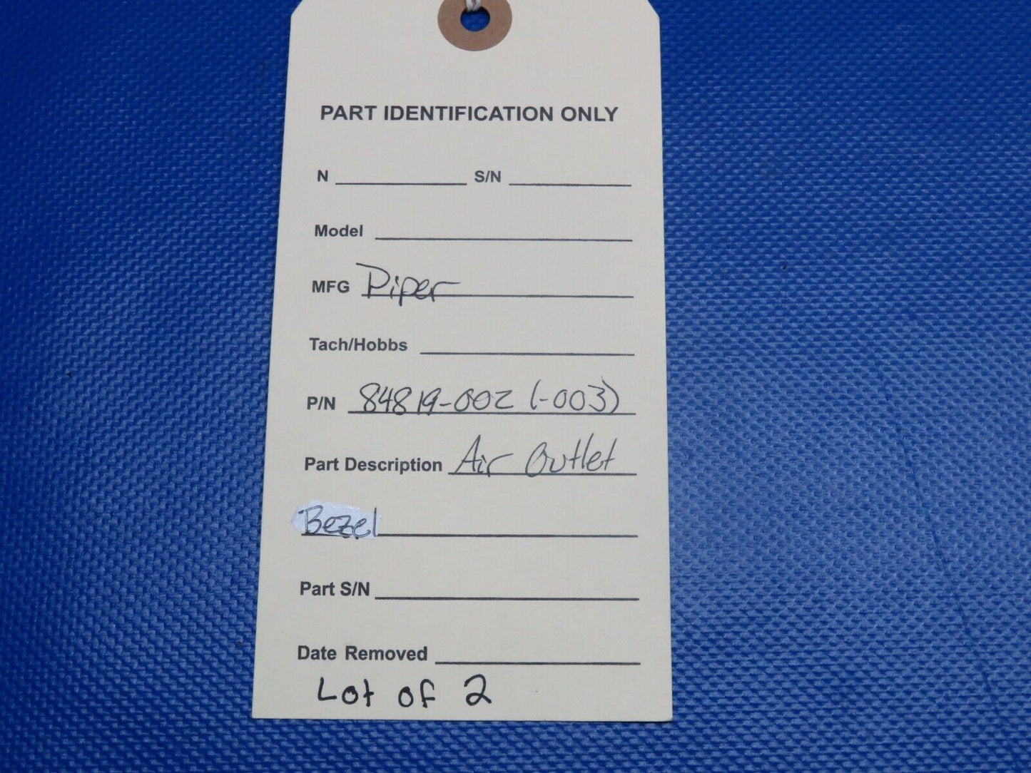 Piper Air Outlet Bezel P/N 84819-002 LOT OF 2 (0124-1014)