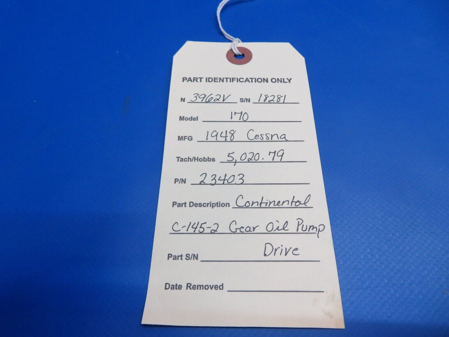 Continental O-300 / C-145-2 Gear Oil Pump Drive P/N 23403 (0922-708)