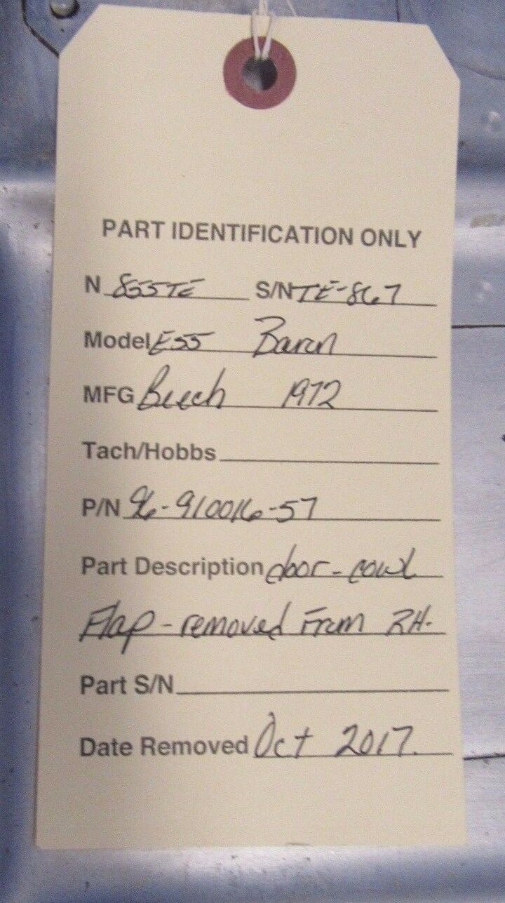Beech Baron E55 Cowl Flap LH or RH P/N 96-910016-57 (1017-189)