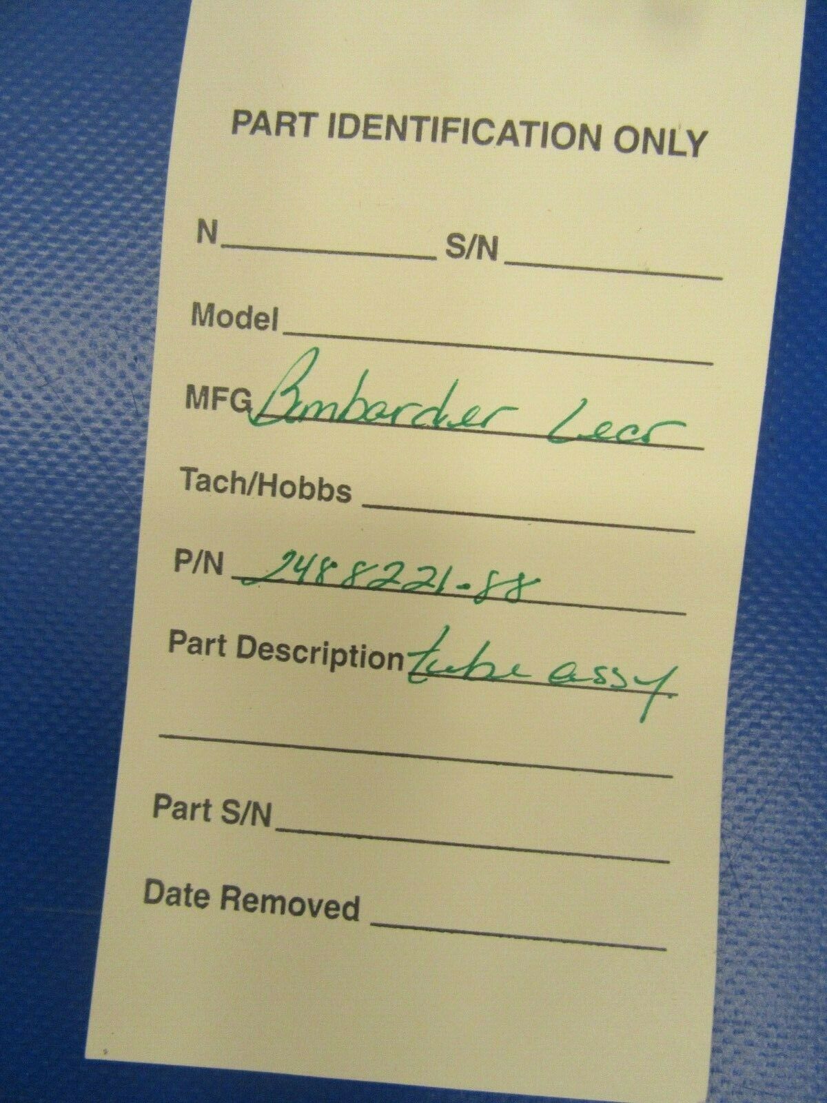 Bombardier Lear Tube Assy De-Ice 2488221-88 (0419-221)