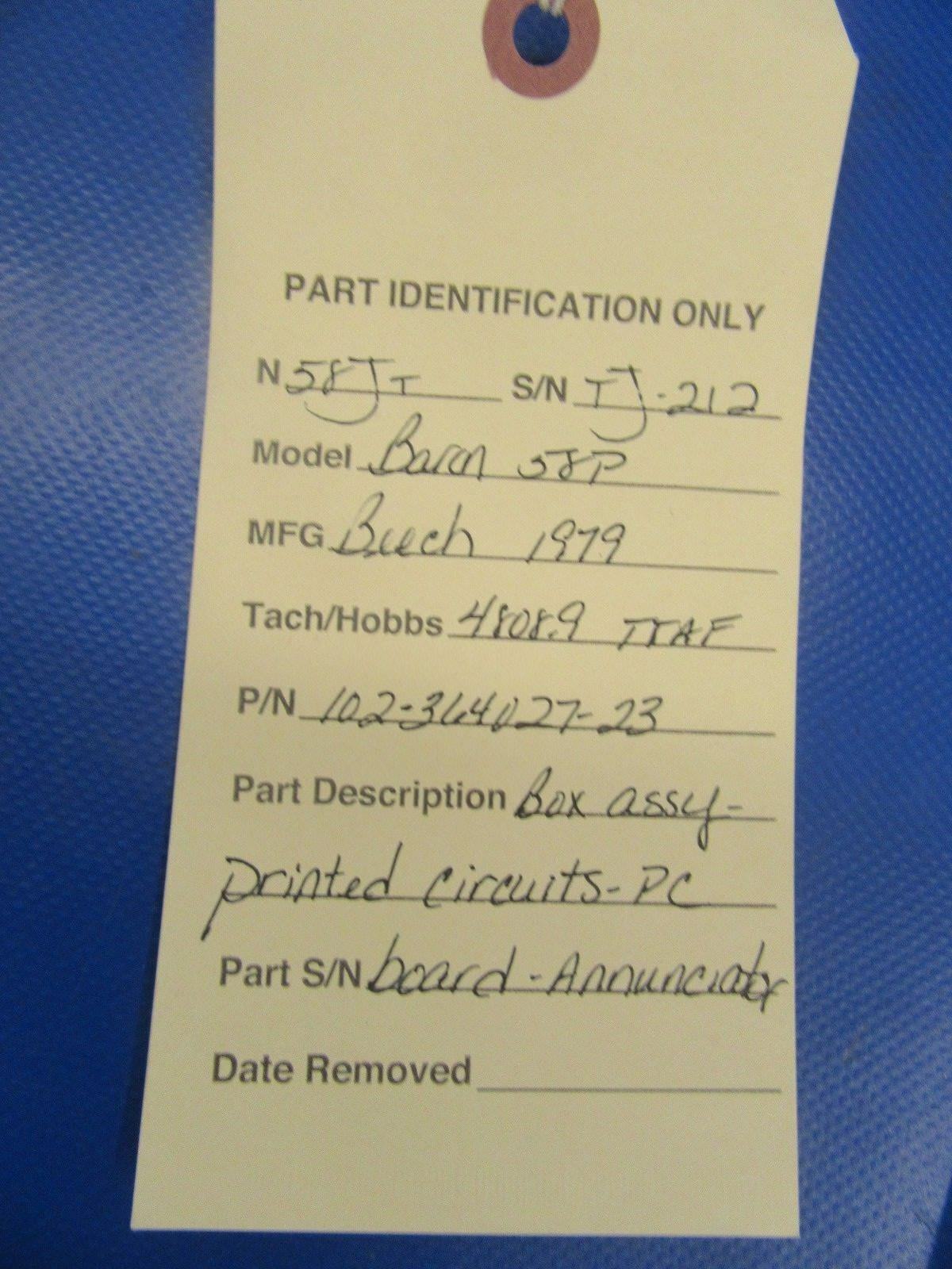 Beech Baron 58 Fuel Quantity PC Board Annunciator P/N 102-364027-23 (0318-116)