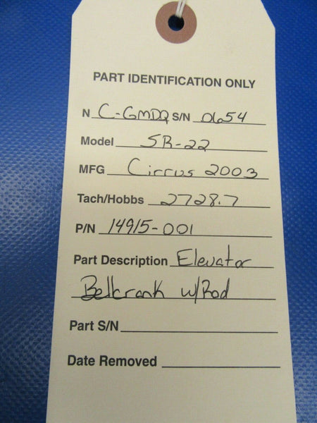 Cirrus SR-22 Elevator Bellcrank & Rod P/N 14915-001 (1019-317)