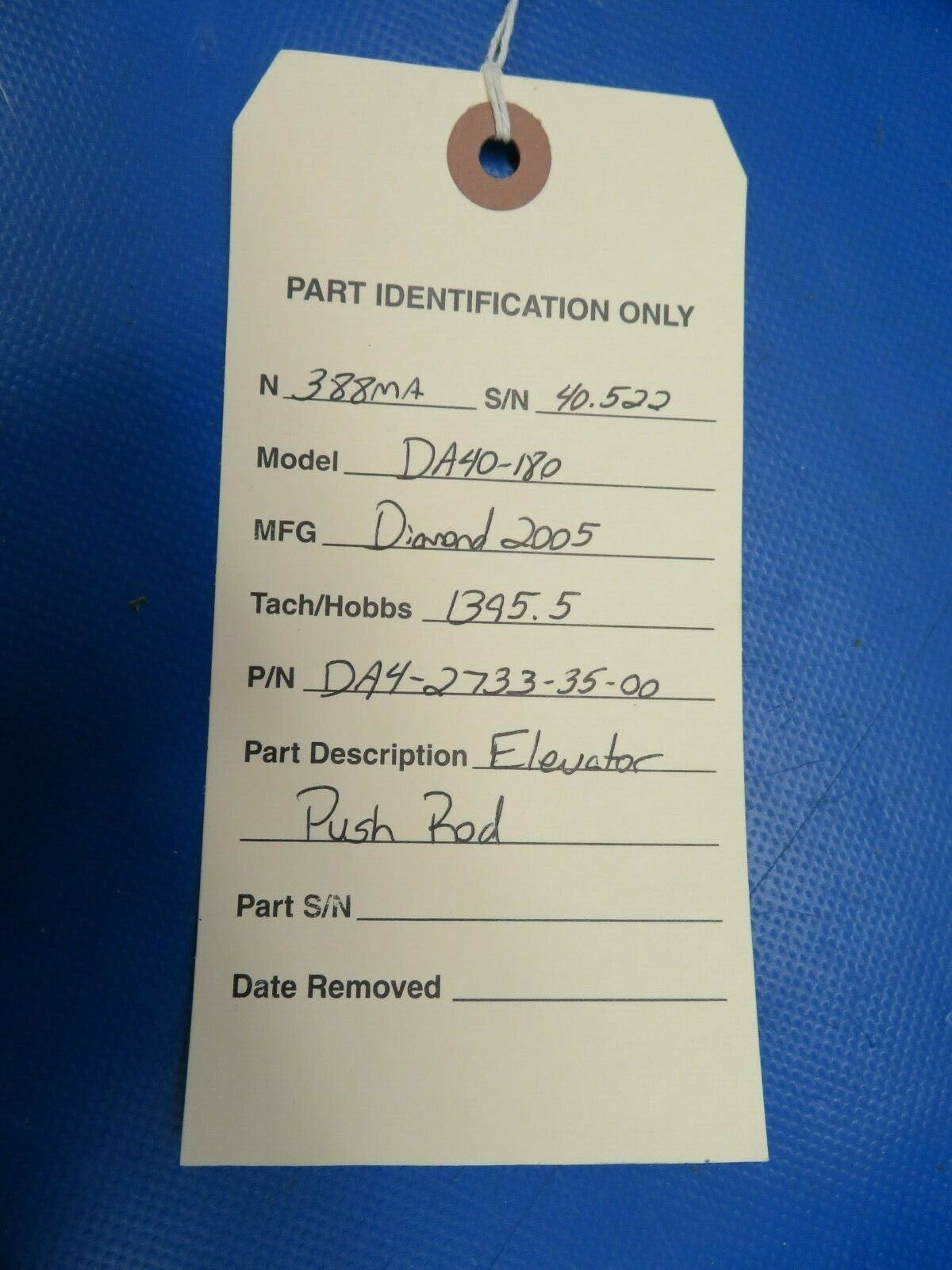Diamond DA40-180 Elevator Push Rod P/N DA4-2733-35-00 (0220-118)
