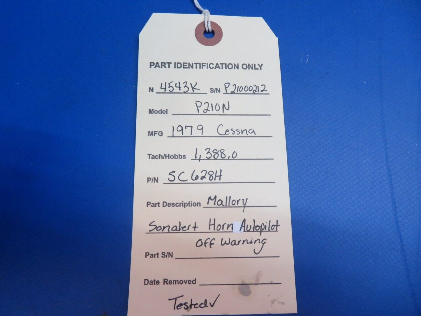 Cessna P210N Mallory Sonalert Horn Autopilot Off Warning P/N SC628H (1122-505)