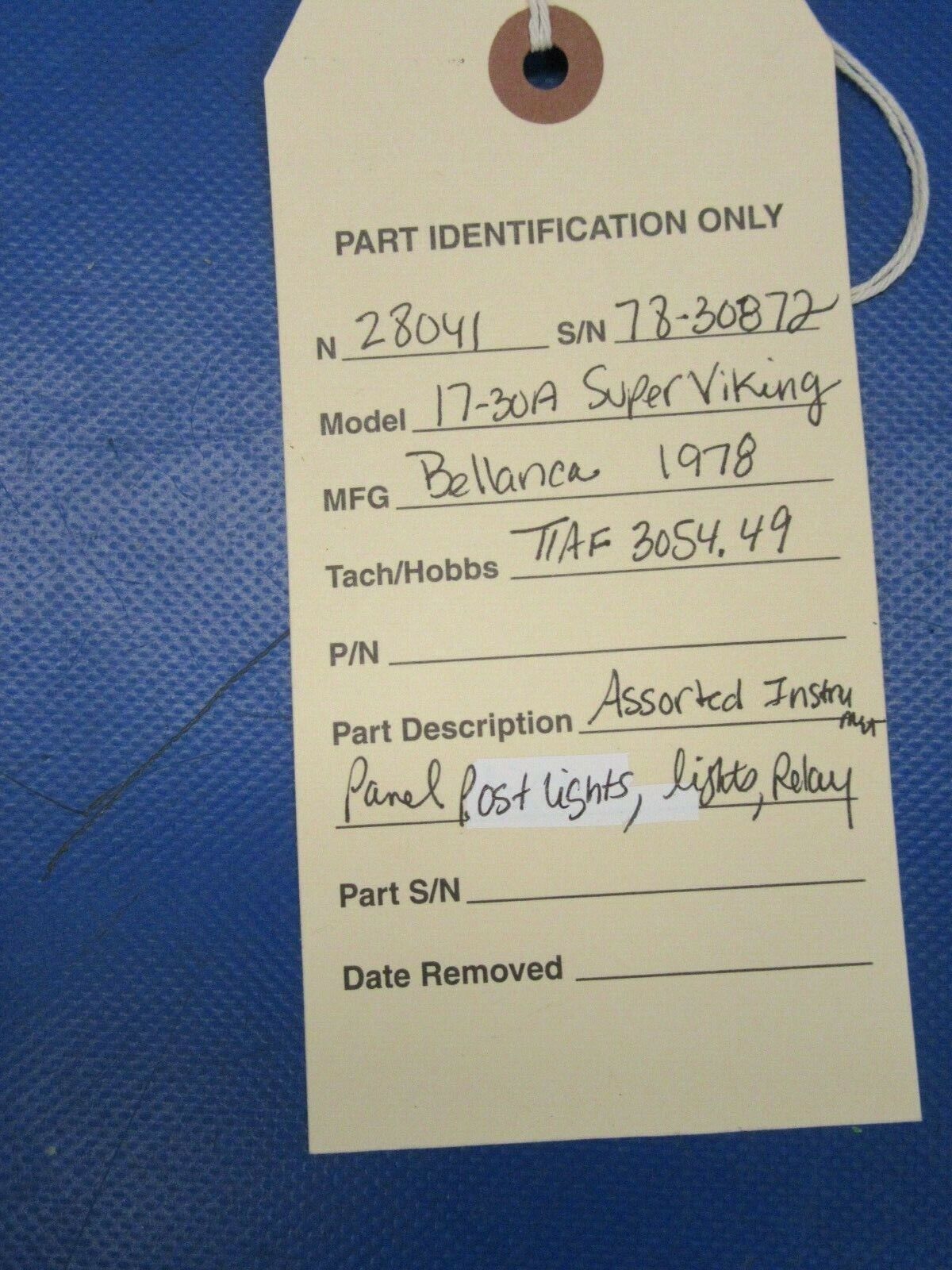 Bellanca 17-30A Assorted Panel, Post Lights, Lights, Relay (0919-244)