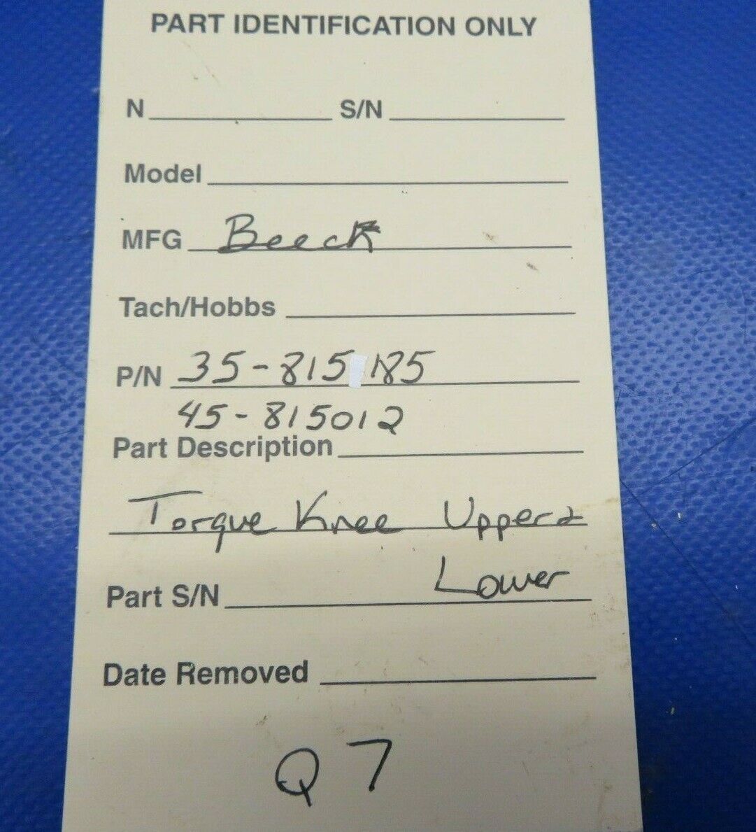 Beech Torque Knee Upper and Lower 35-815185, 45-815012 (0520-447)