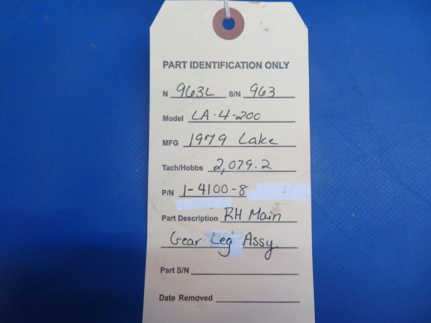 Lake LA-4-200 RH Main Gear Leg Assy P/N 1-4100-8 (0123-509)