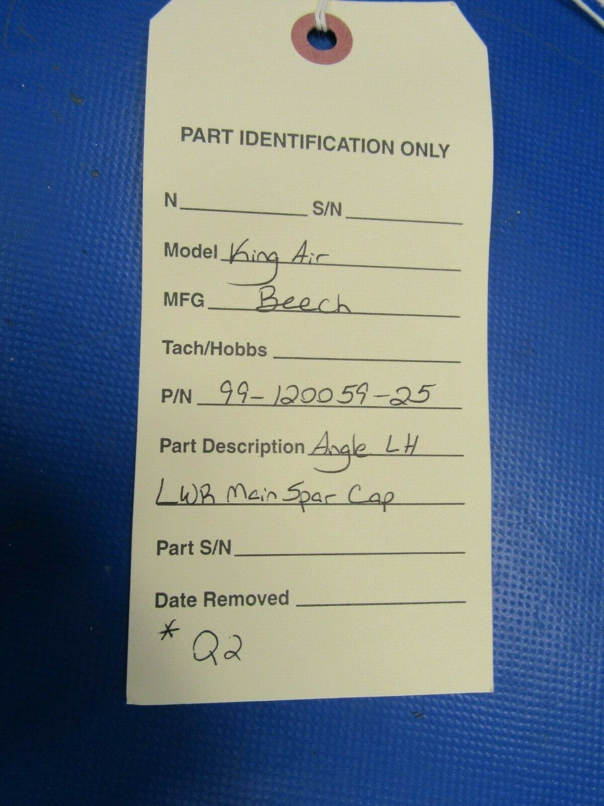 Beech King Air Angle LH LWR Main Spar Cap P/N 99-120059-25 NOS (0419-374)