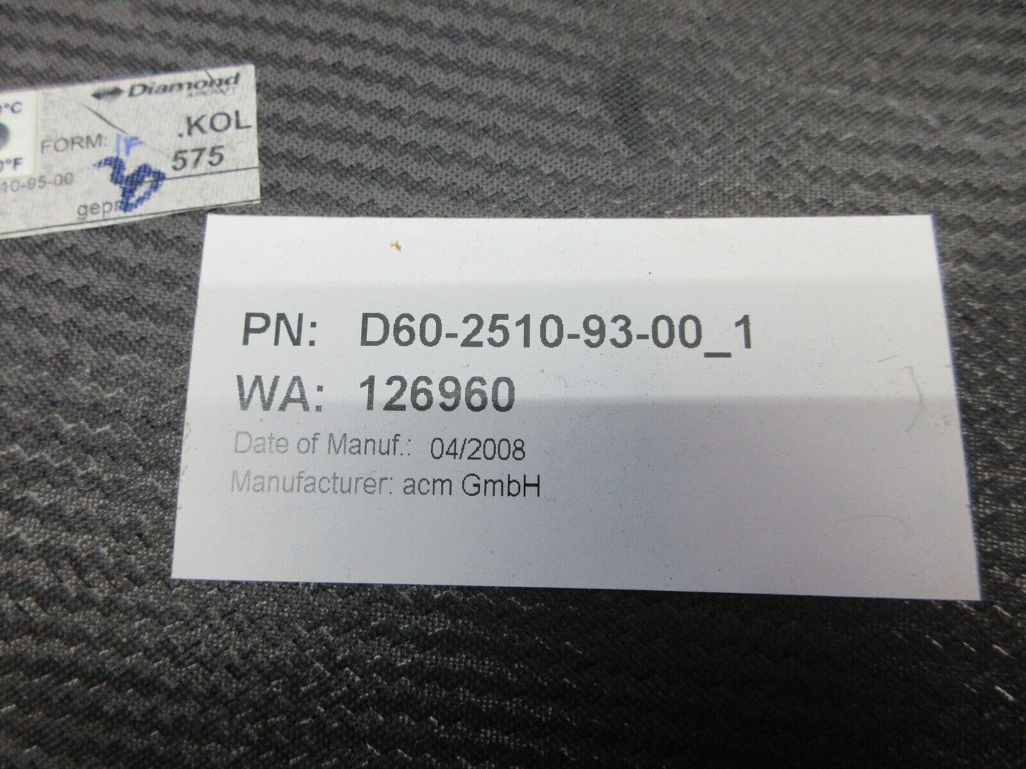 Diamond DA-42 Storage Pocket Assy Front LH P/N D60-2510-93-00_1 (0623-123)