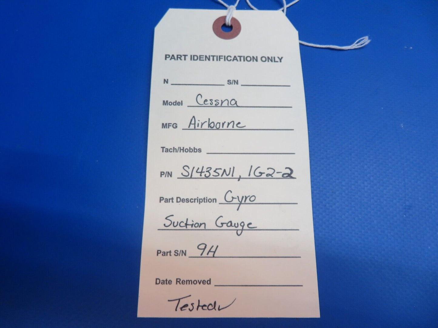 Cessna Airborne Gyro Suction Gauge P/N S1435N1, IG2-2 (1022-867)