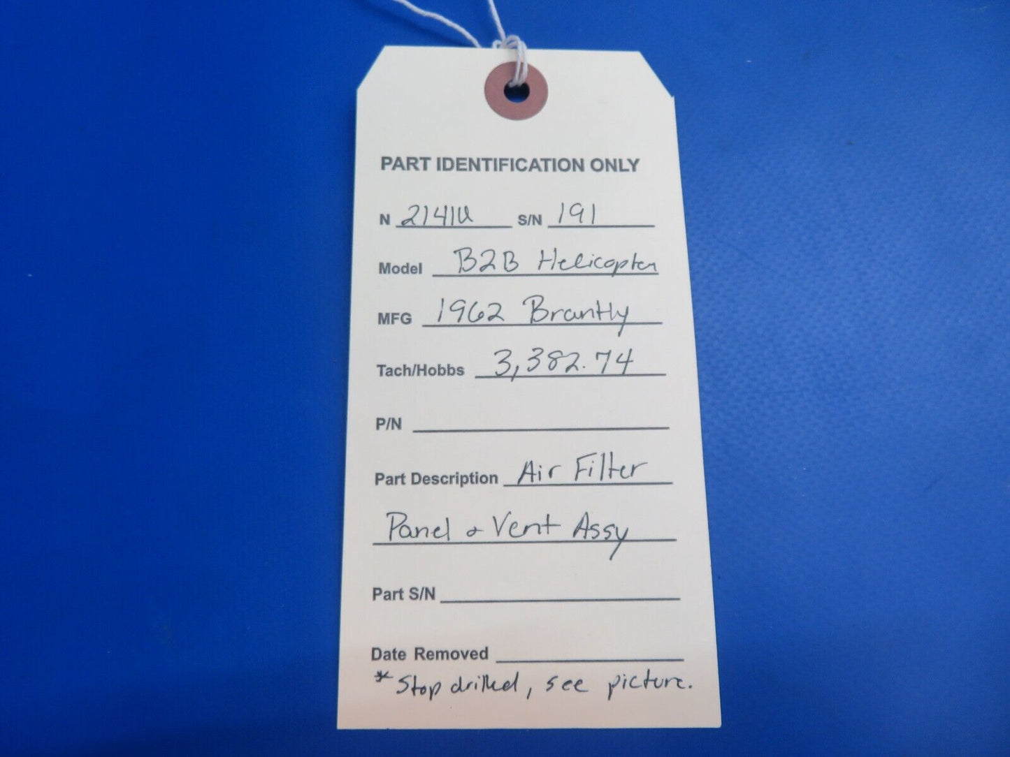 Brantly B2B Helicopter Air Filter Panel & Vent Assy (1022-861)