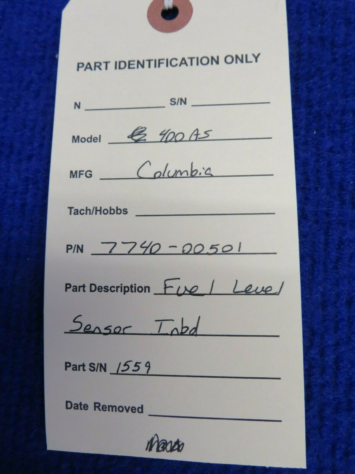 Columbia 400AS Fuel Level Sensor RH INBD P/N 7740-00501 (0422-396)