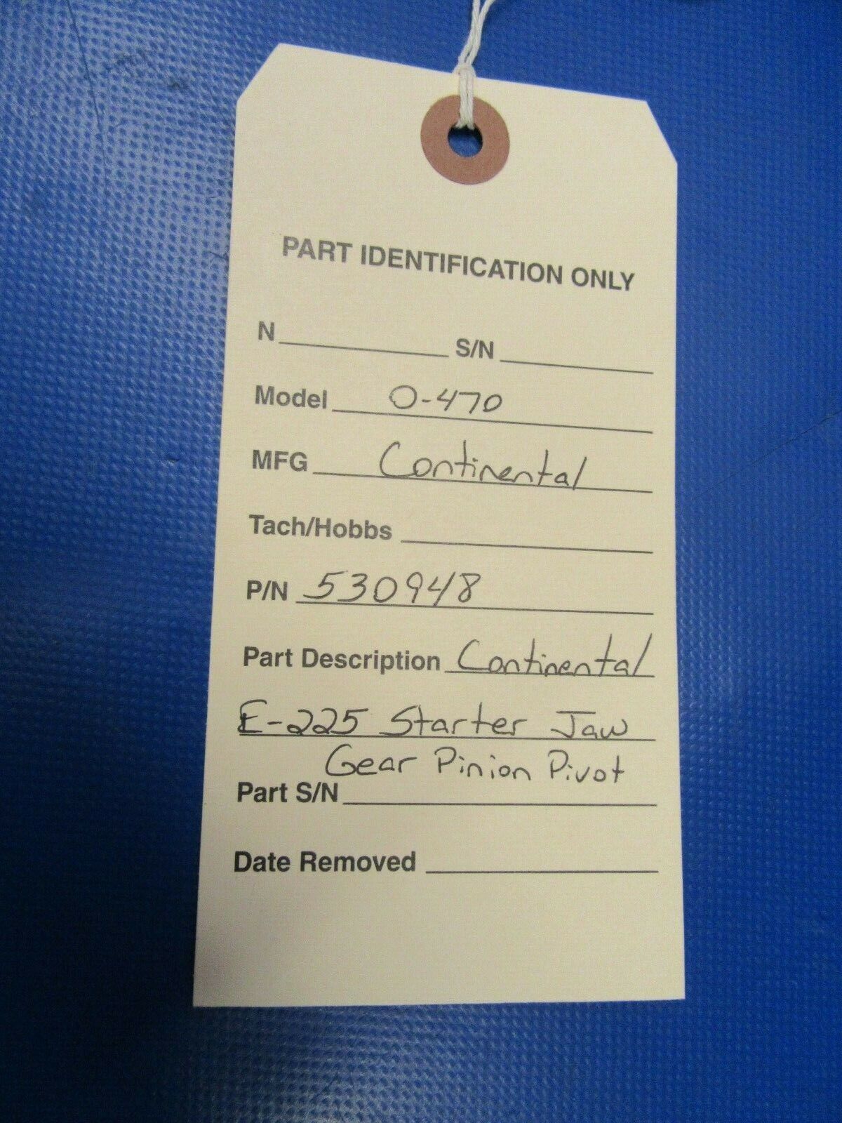 Continental O-470 E-225 Starter Jaw Gear Pinion Pivot P/N 530948 (1019-192)