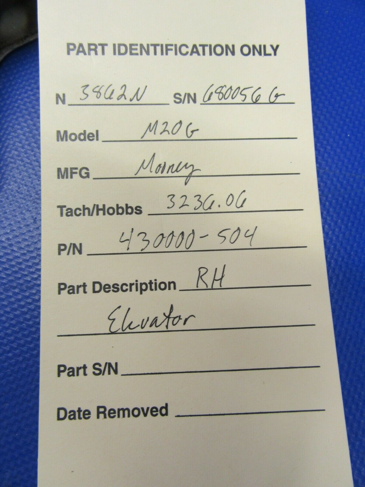 Mooney M20 / M20G Elevator RH P/N 430000-504 (0721-203)