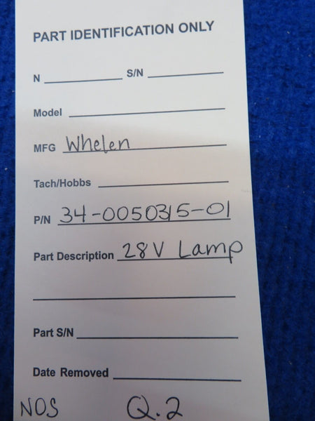 Whelen 28V Lamp P/N 34-0050315-01 NOS (0622-451)