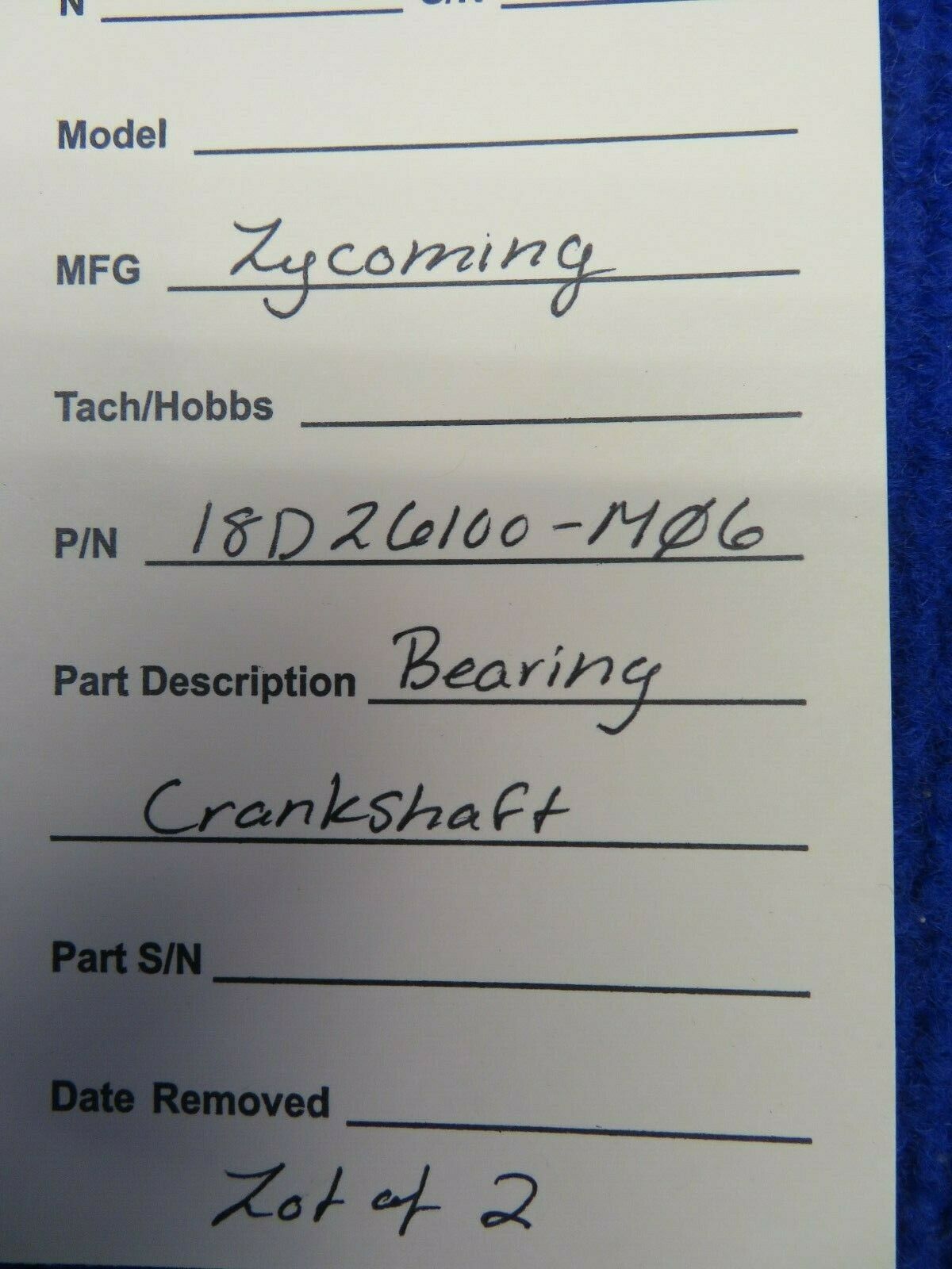 Lycoming Bearing Half Crankshaft P/N 18D26100-M06 LOT OF 2 (0222-715)