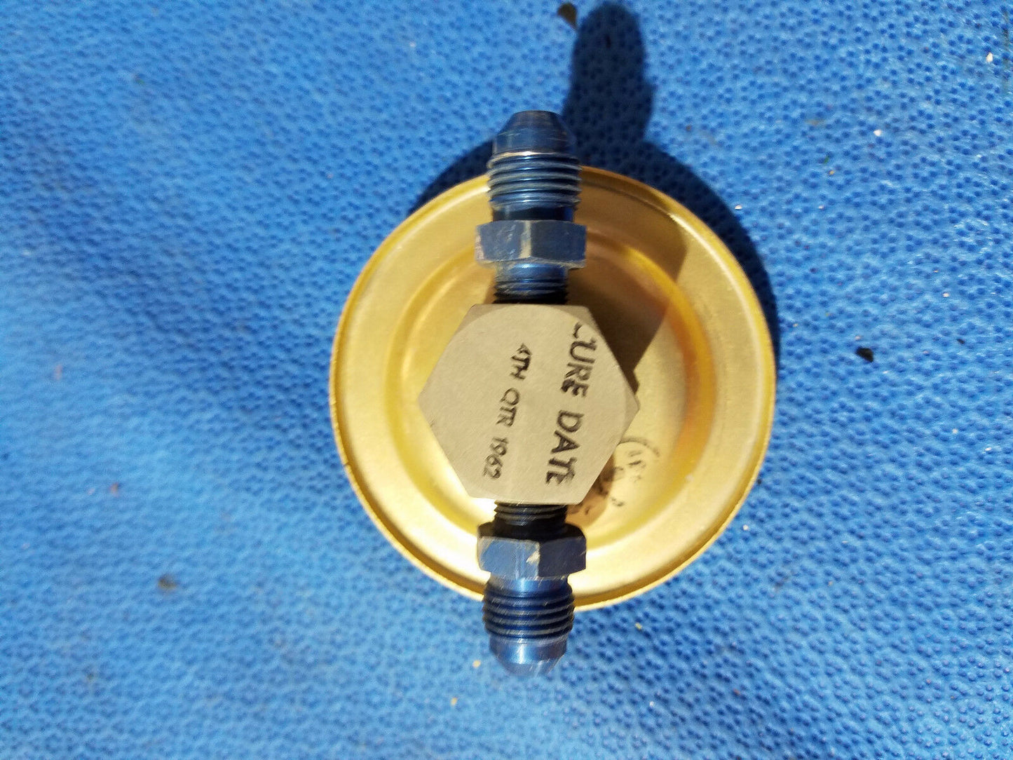 Beech Escutcheon Valve Oxygen Out Gold P/N 50-344363 (0516-252)