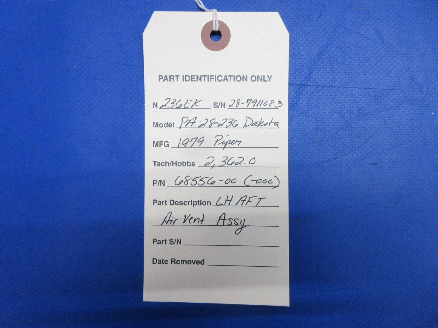 Piper PA-28-236 Dakota LH Air Vent Assy P/N 68556-00 (0623-232)