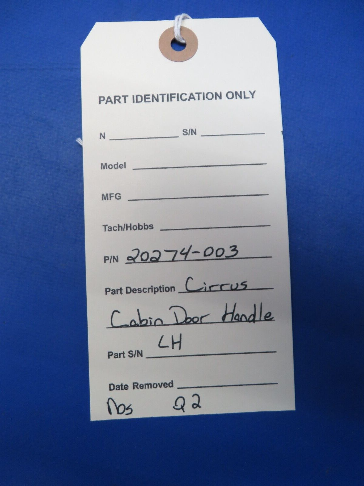 Cirrus LH Cabin Door Handle P/N 20274-003 NOS (0923-727)