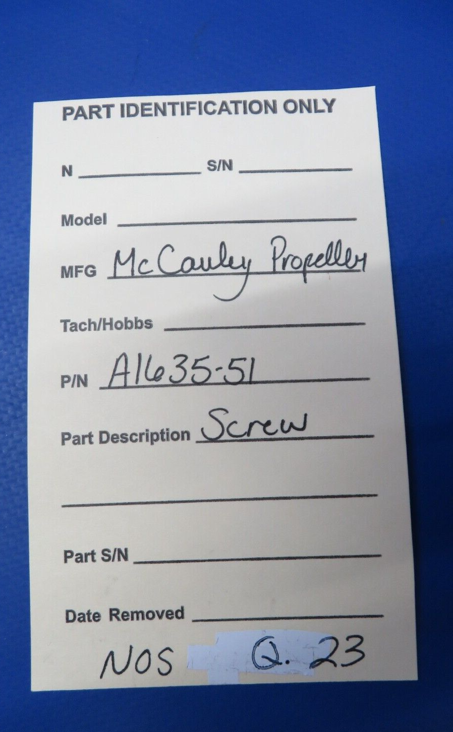McCauley Threaded Propeller Screw P/N A1635-51 NOS (0523-187)