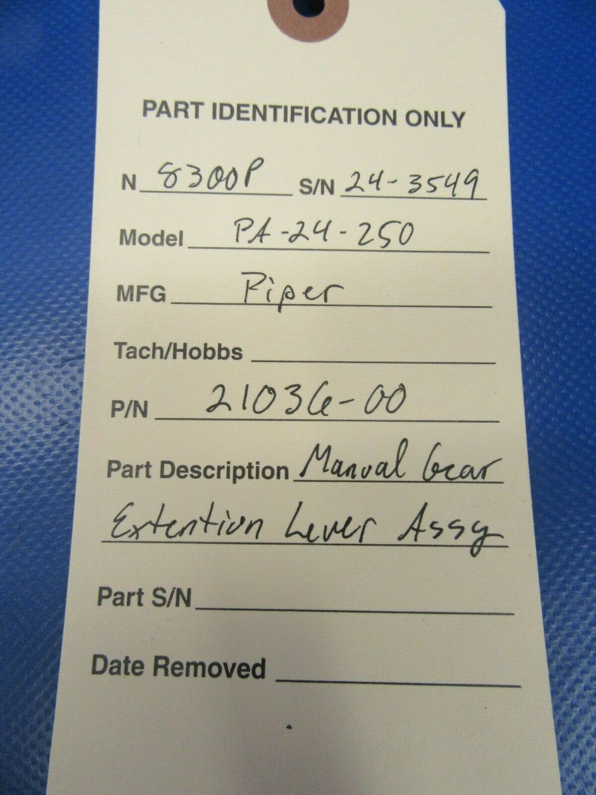 Piper Comanche Manual Gear Extension Lever Assy 21036-00, 21036-000 (1219-201)