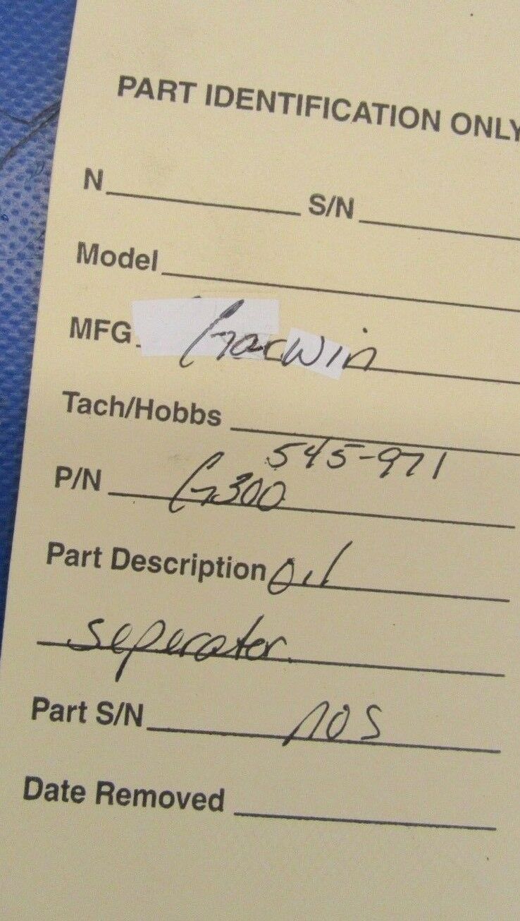 Garwin G300 Oil Separator P/N 545-971 NOS (1218-286)