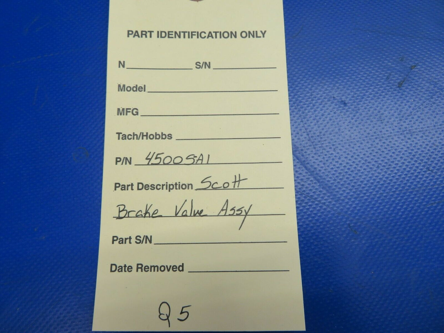 Scott Brake Valve Assembly P/N 4500S-A1 (0720-765)