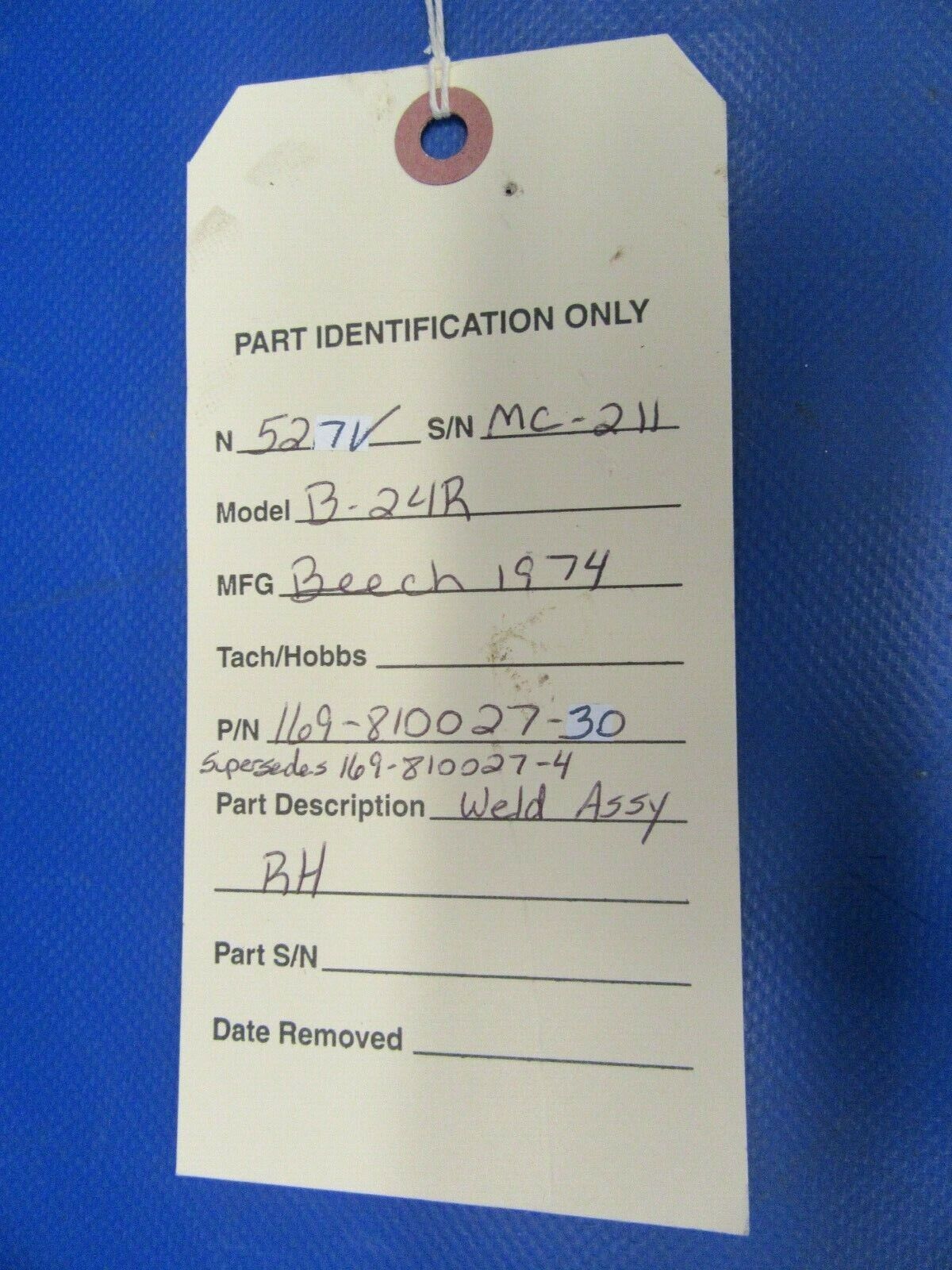Beech B-24R Sierra Brace Main Gear Retract RH P/N 169-810027-2 (0219-181)