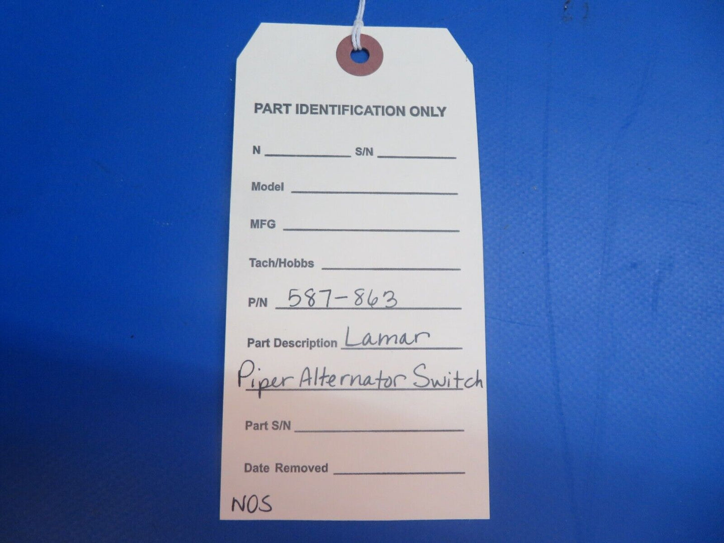 Lamar Piper Alternator Switch P/N 587-863 NOS (1122-571)