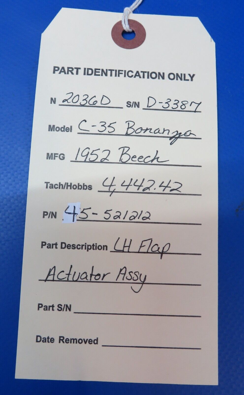 Beech C-35 Bonanza LH Flap Actuator Assy P/N 45-521212 (1122-172)