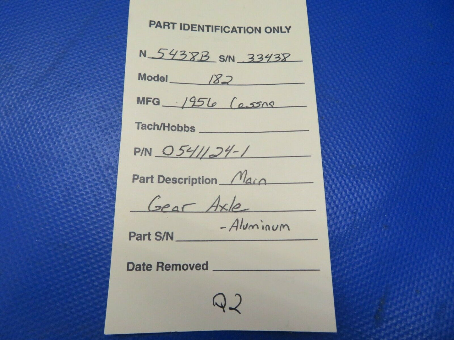 Cessna 182 Main Gear Axle Aluminum P/N 0541124-1 (0721-792)