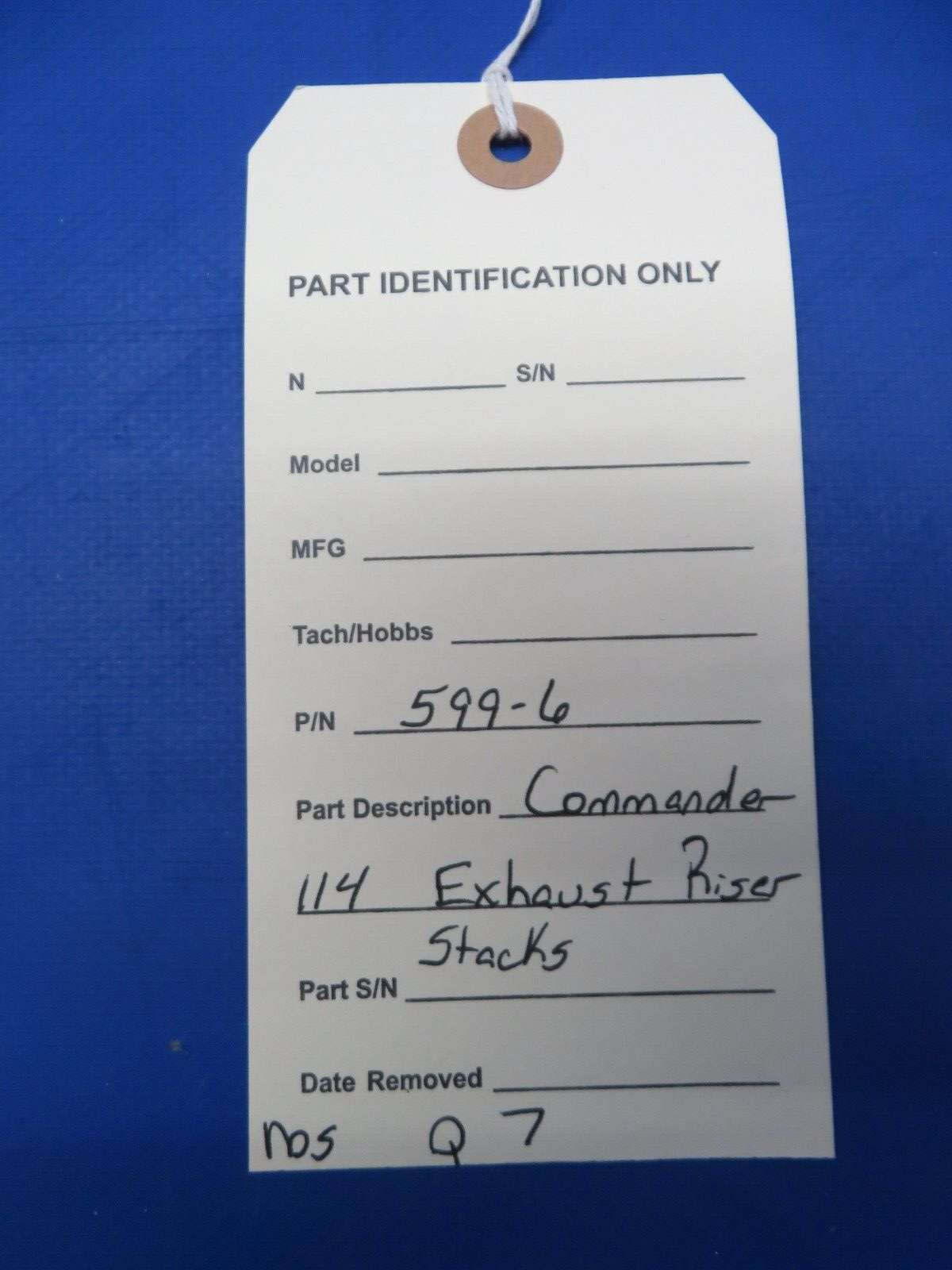 Commander 114 Exhaust Riser Stacks P/N 599-6 NEW OLD STOCK (0923-571)