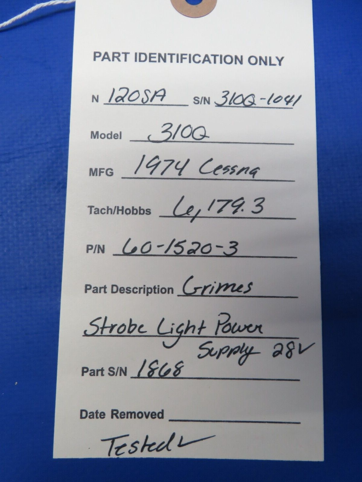 Cessna 310 / 310Q Grimes Strobe Light Power Supply 28v P/N 60-1520-3 (0923-390)