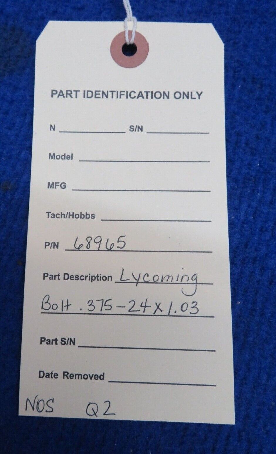 Lycoming Bolt .375 -24 x 1.03 P/N 68965 NOS (0722-49)