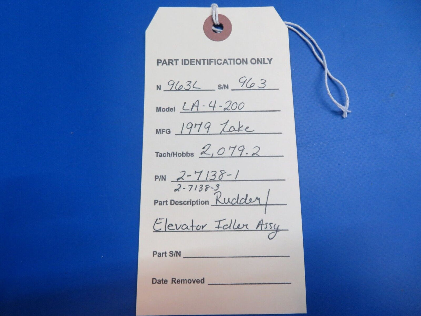 Lake LA-4-200 Rudder / Elevator Idler Assy P/N 2-7138-1, 2-7138-3 (1222-742)