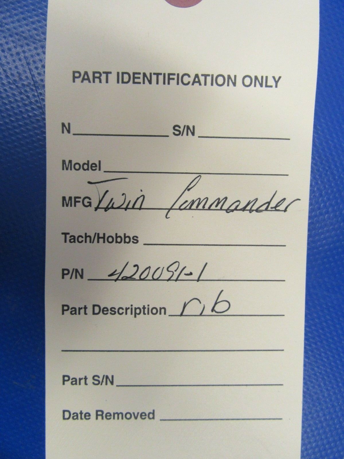 NOS Twin Commander Rib P/N 420091-1 (1018-21)
