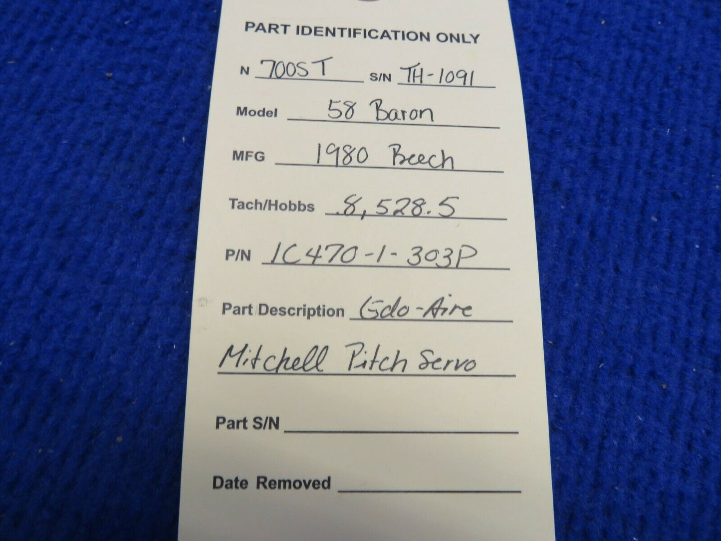 Beech Baron 58 Edo-Aire Mitchell Pitch Servo P/N 1C470-1-303P (0322-506)