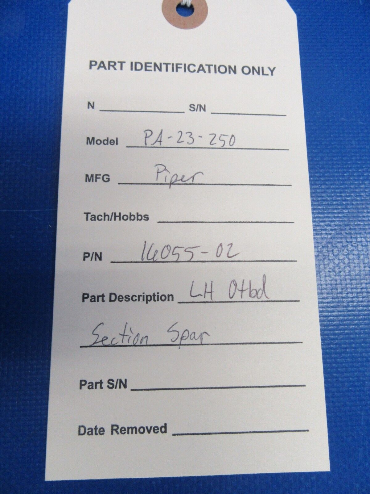 PA-23-250 Aztec LH Outboard Section Spar P/N 16055-02, 16055-002 (1123-22)