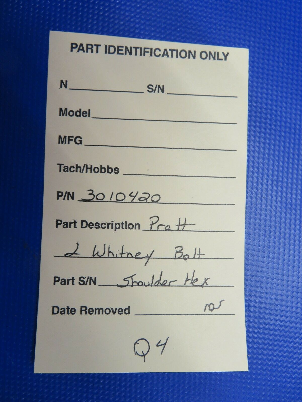 Pratt & Whitney Bolt Shoulder Hex P/N 3010420 NOS (1120-367)