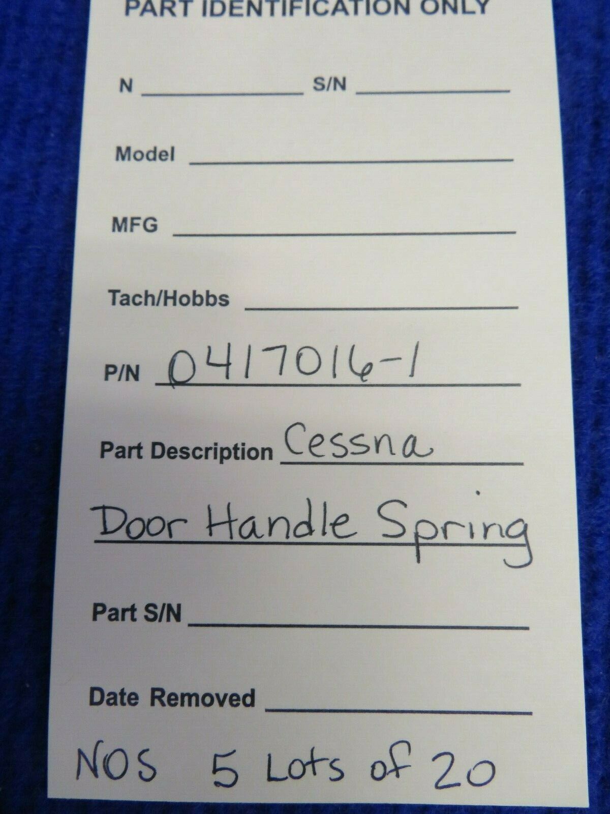 Cessna Door Handle Spring P/N 0417016-1 LOT OF 20 NOS (0522-394)